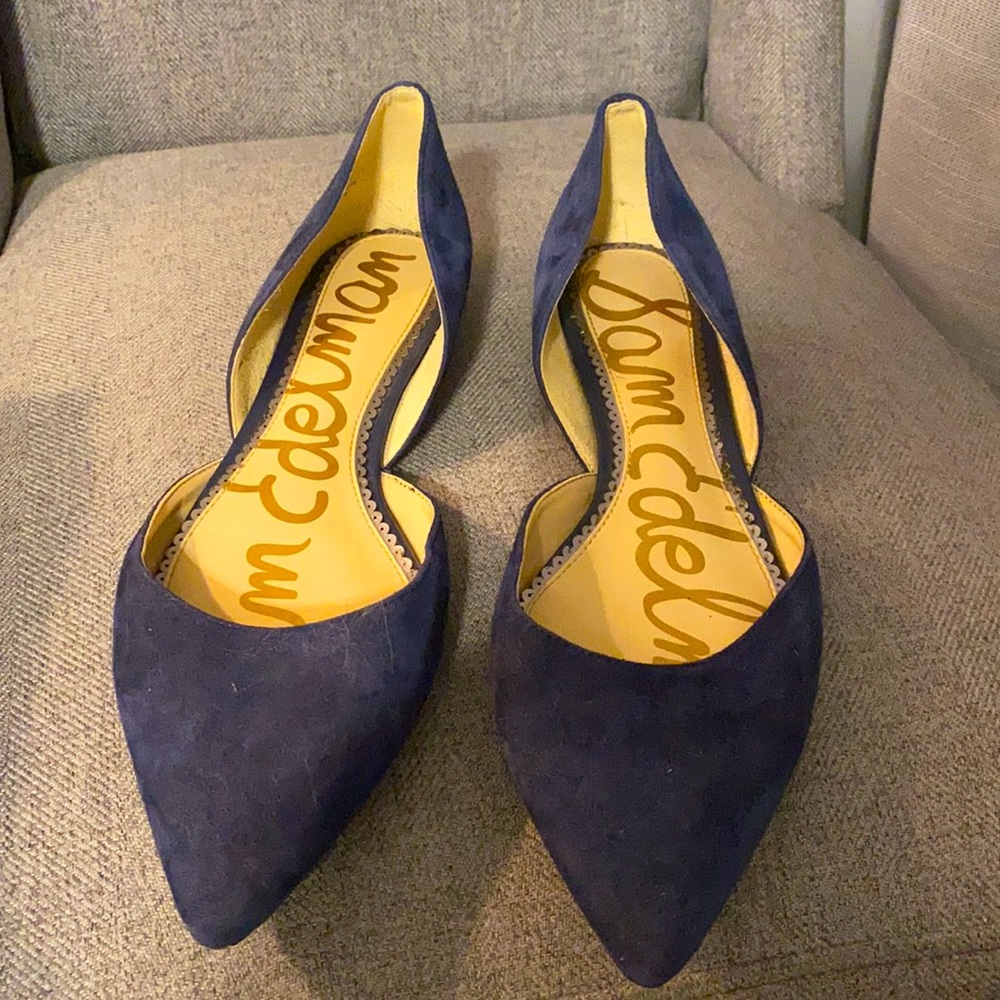 Sam Edelman blue suede flats, leather upper Size 8